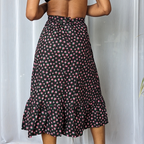 Vintage Midi Floral Boho Skirt // Parisian Find - Picture 5 of 5
